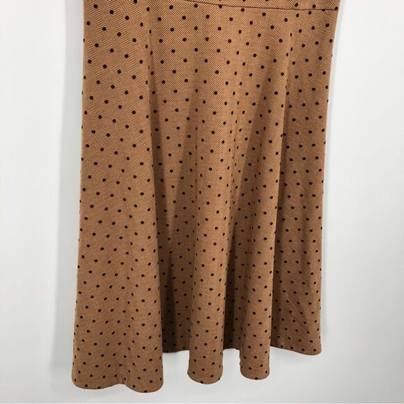 Lands’ End Herringbone Polka Dot Dress Brown Womens Size Small - Picture 6 of 10